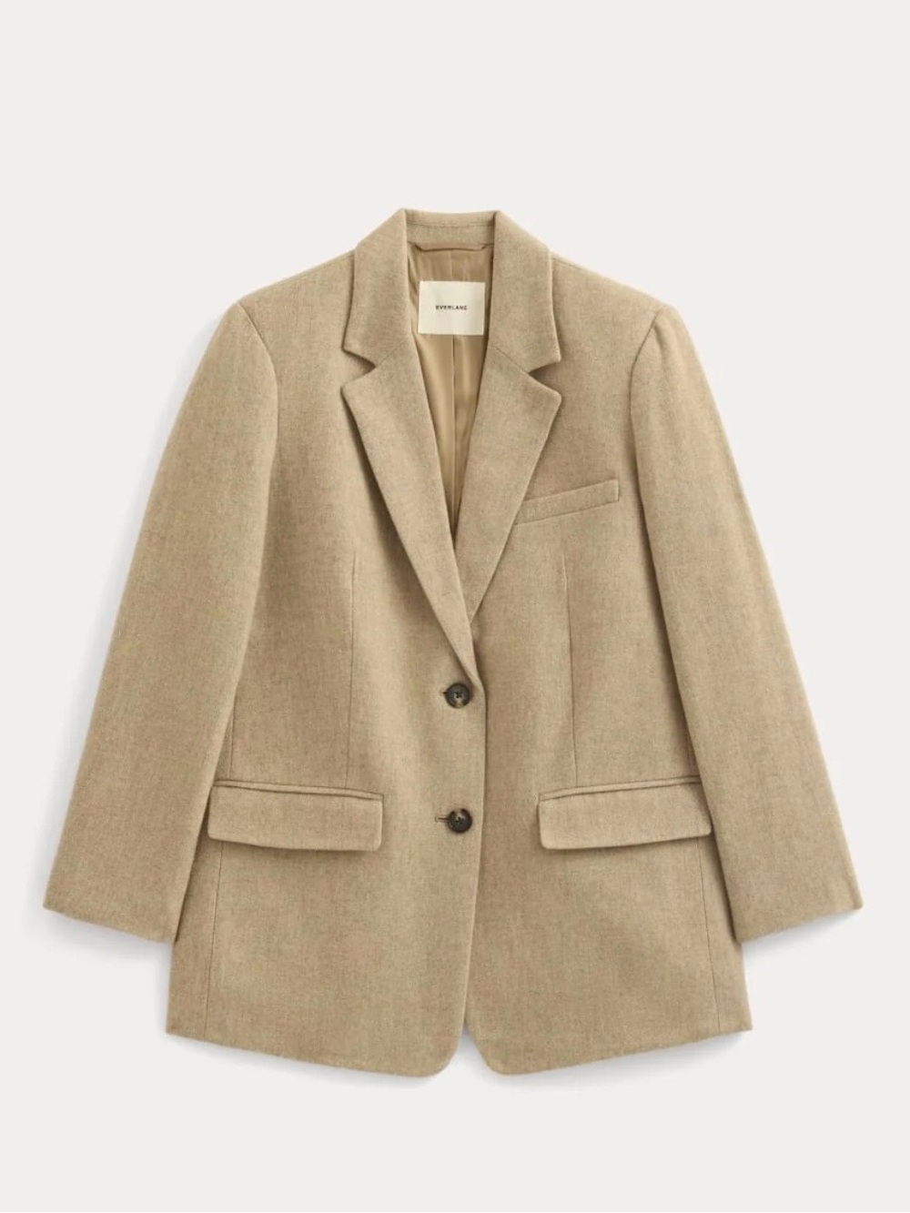 Everlane Khaki Tailored Wool-Blend Blazer